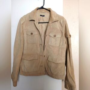 J. Crew Tan Suede Jacket with Button Details